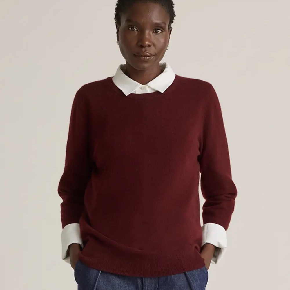 Quince Women's Burgundy Cashmere Sweater